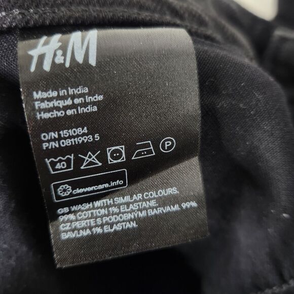 NEW H&M No. 2 Regular Fit Stretch Whiskered Front Ashy Black Jeans 38x32 - Picture 7 of 7